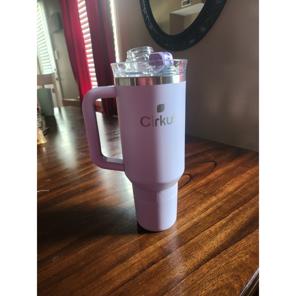 Cirkul 40 oz All-Day StrawSip Stainless Steel Tumbler, Lilac Light Purple CLEAN